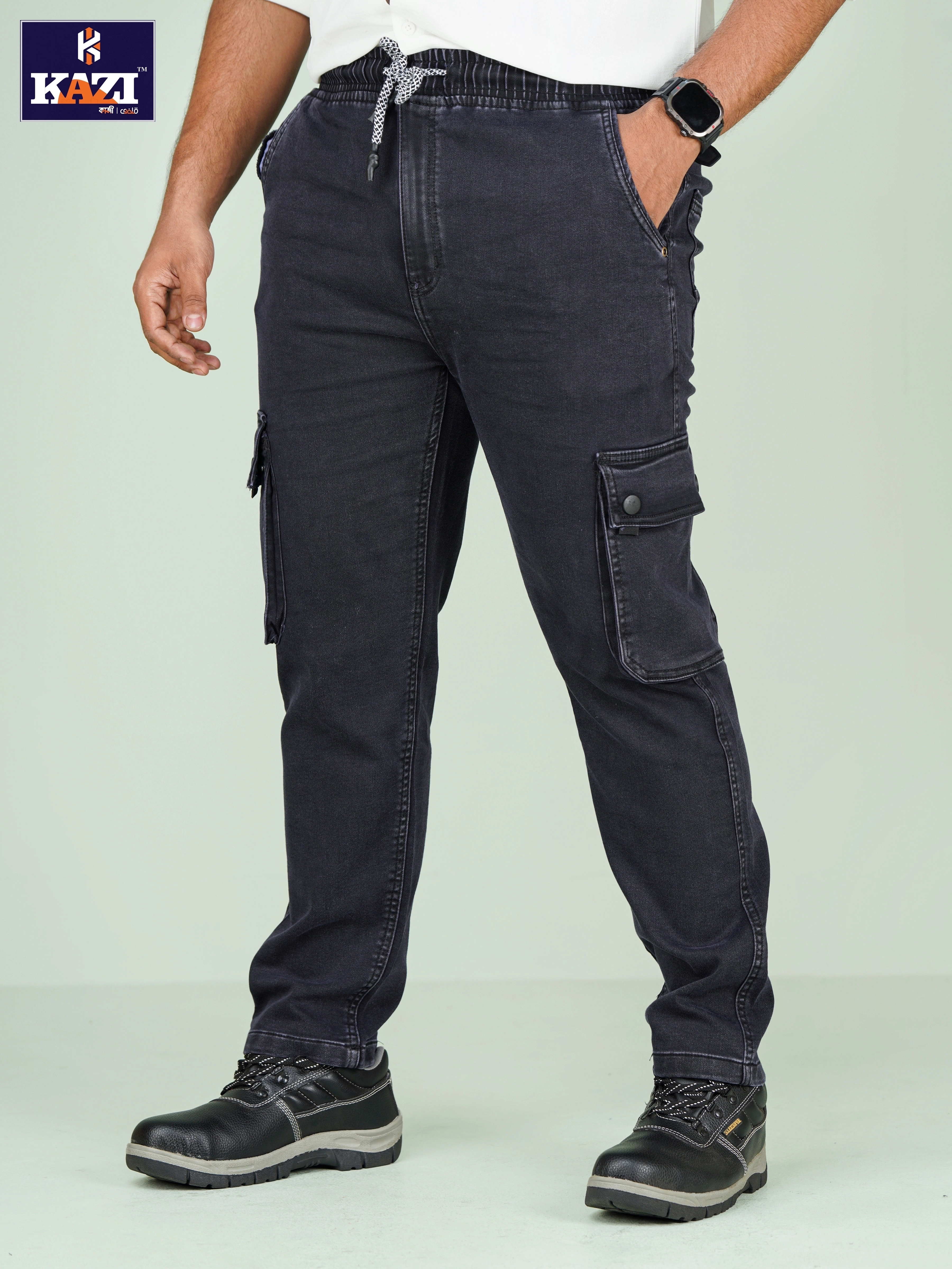 Mens Joggers BLACK Kazi DB-358