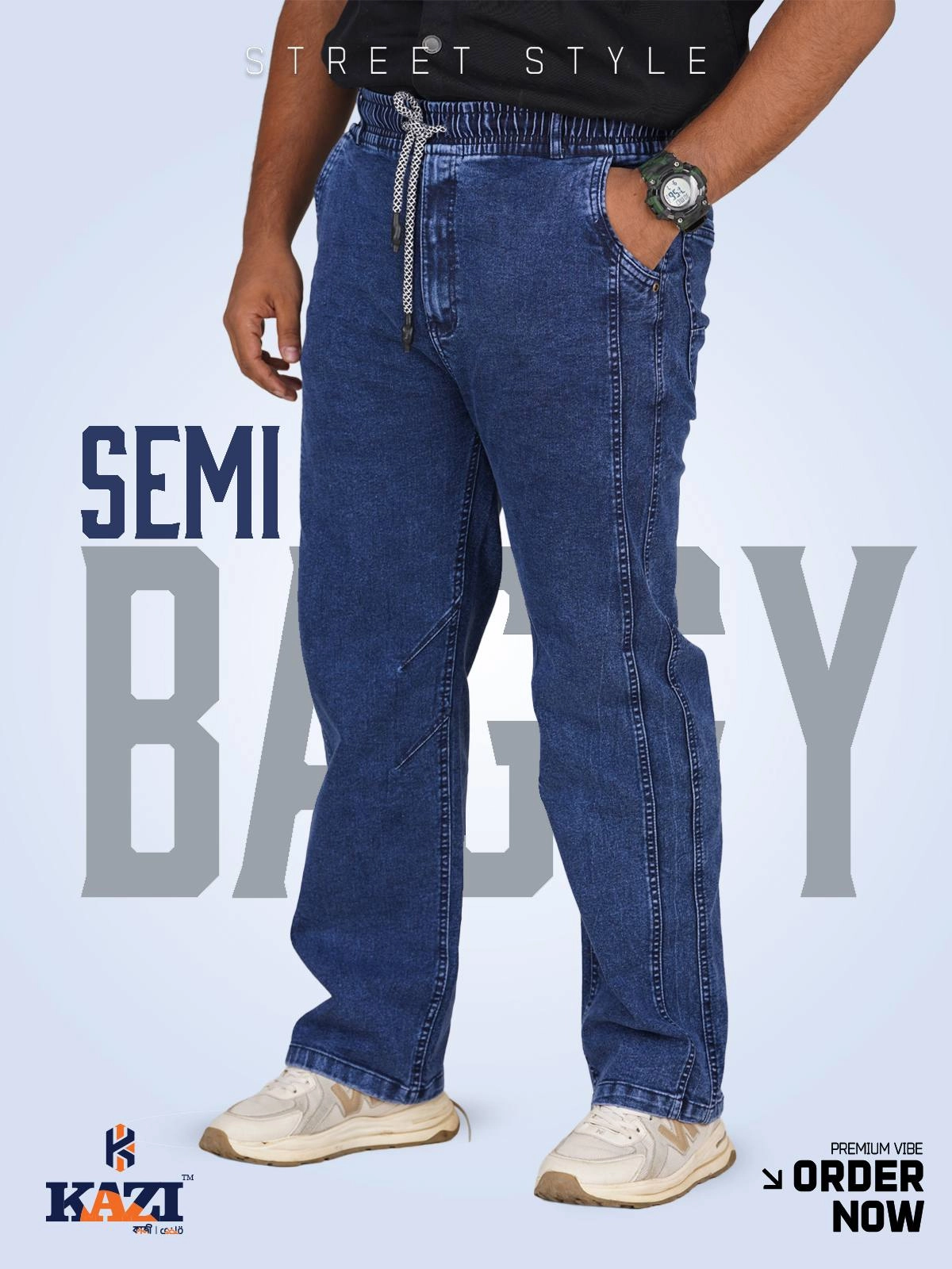 Man,s SEMI Baggy DEEP NAVY Kazi DDNB - 508