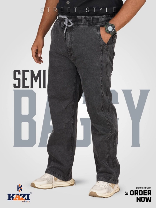 Man,s SEMI Baggy WASH BLACK Kazi DBWB - 510